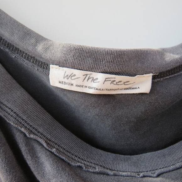 Free People We the Free Aubrey One Shoulder Graphite Gray T-Shirt - Picture 12 of 15